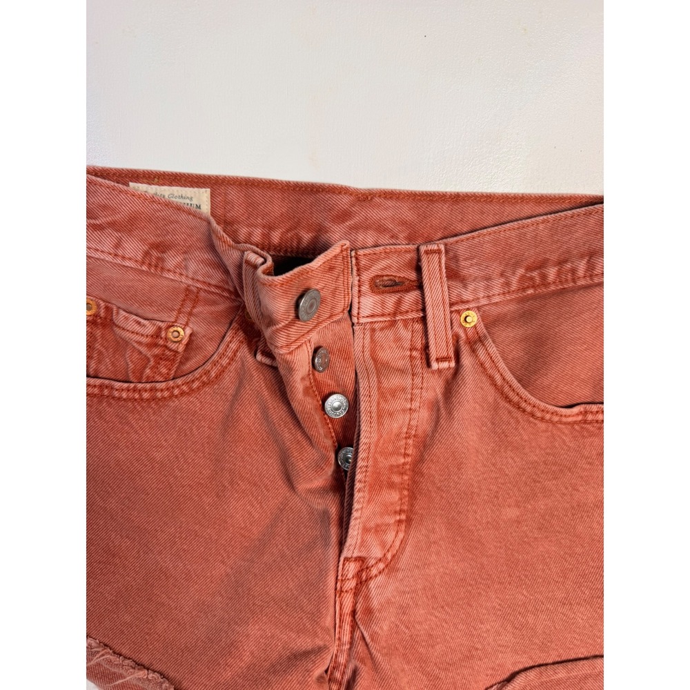 Levi's 501 Original Cut-Off Shorts Women 24 Terracotta High Rise Raw Hem - Picture 5 of 6